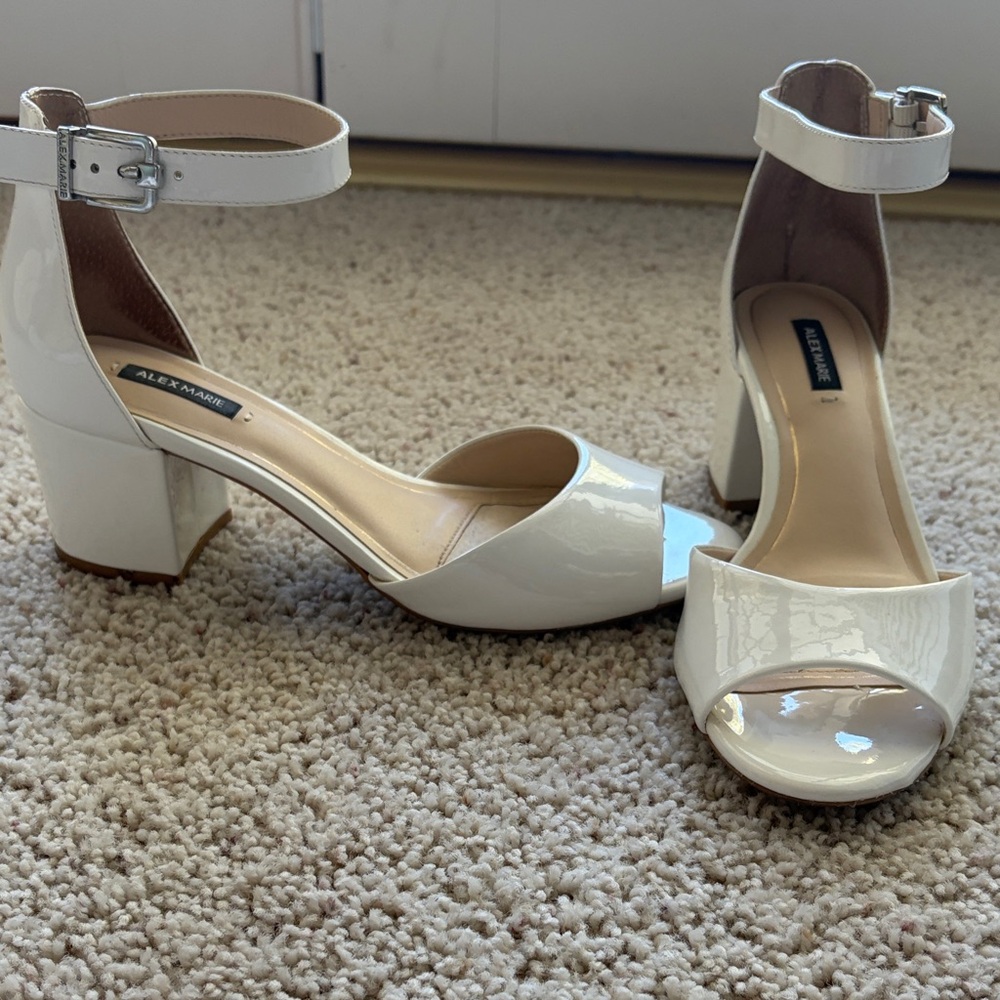 Alex Marie Cream Ankle Strap Heels - Picture 2 of 5